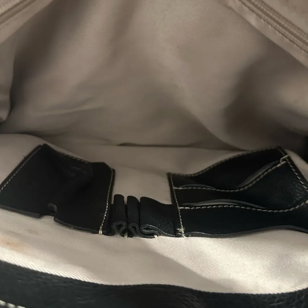 Valentino Black Leather Tote with Stitch Detail